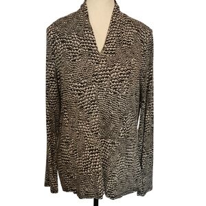 Talbots Long Sleeve V-Neck Snakeskin Print Rayon Blouse - Sz XL Open To Offers